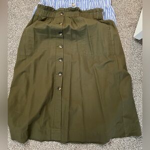 Madewell army green a line skirt size M
